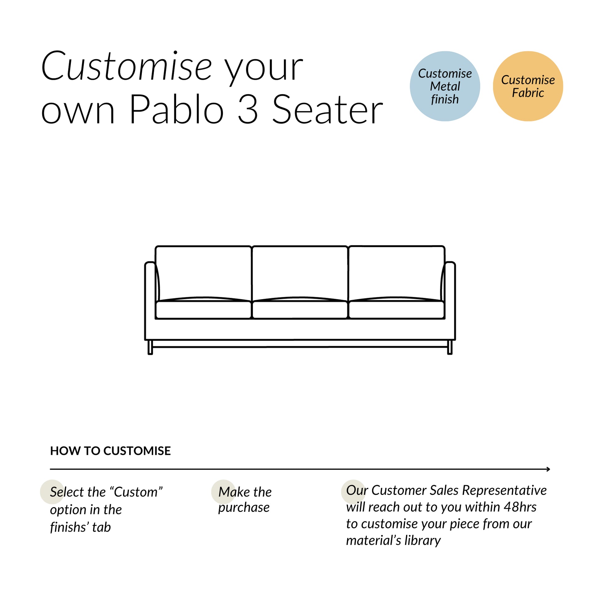 PABLO | 3 SEATER SOFA